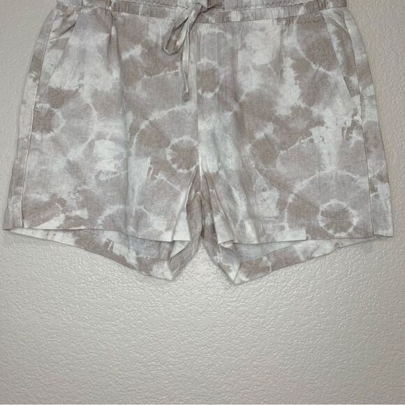 NWOT Old Navy Linen Blend High-Waisted Biege Tie Dye Shorts - Picture 5 of 11